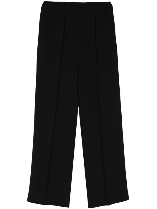 Straight-Leg Crepe Trousers