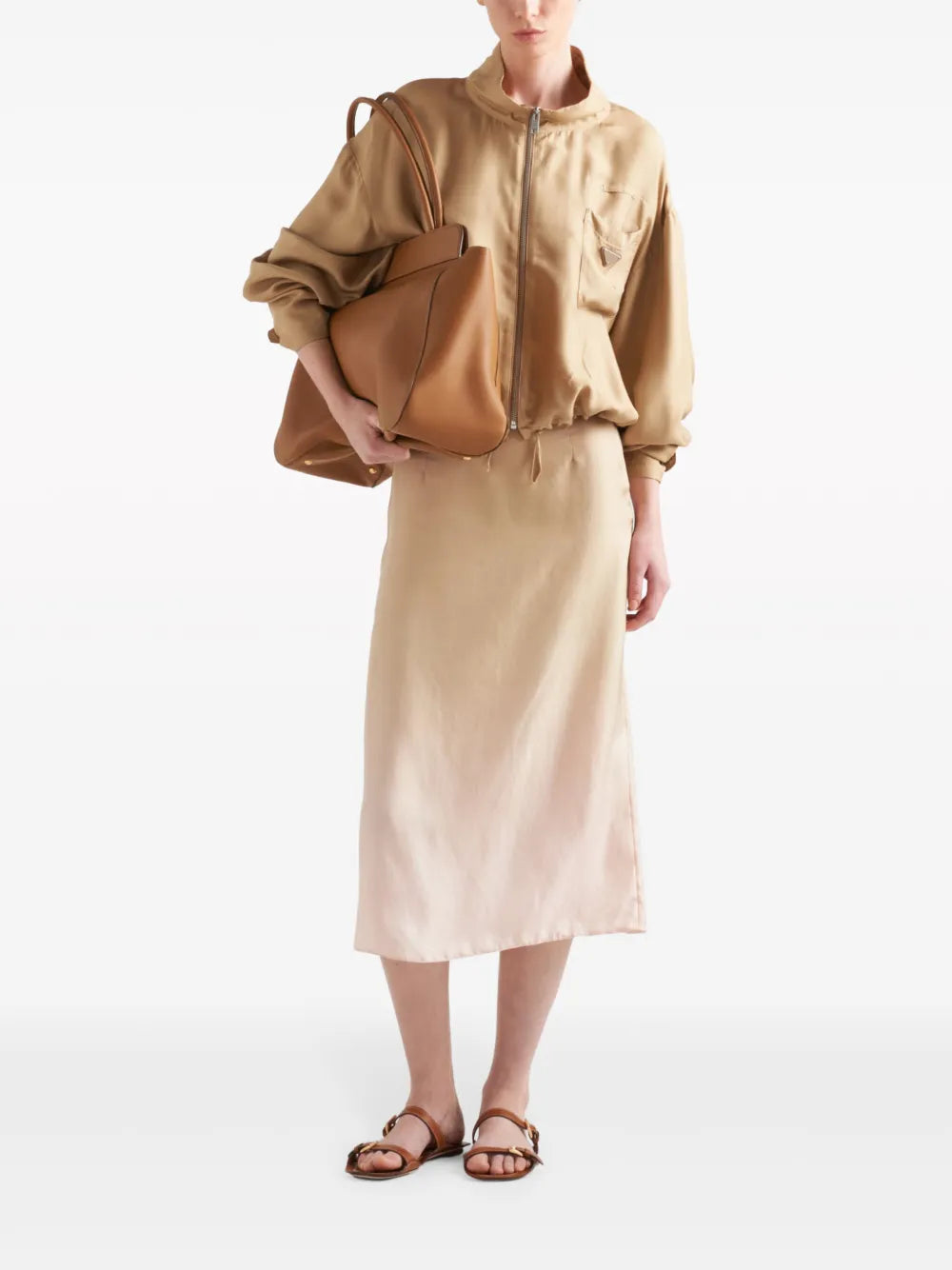 Triangle-Logo Silk Jacket