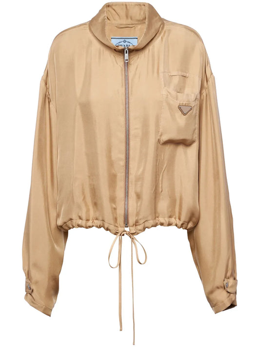 Triangle-Logo Silk Jacket