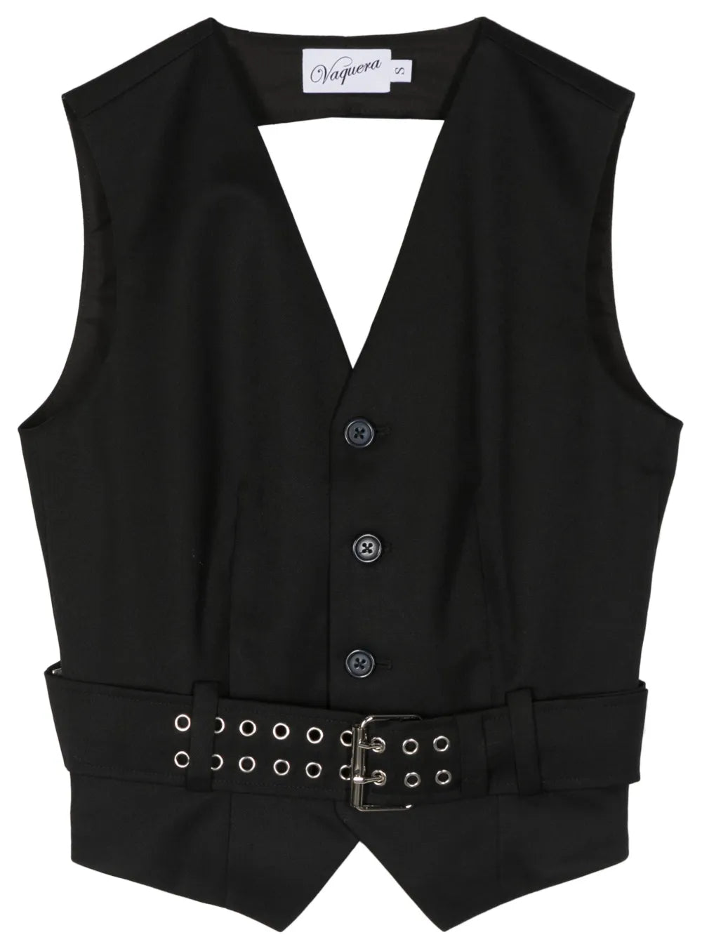 Open-Back Belted-Waist Vest