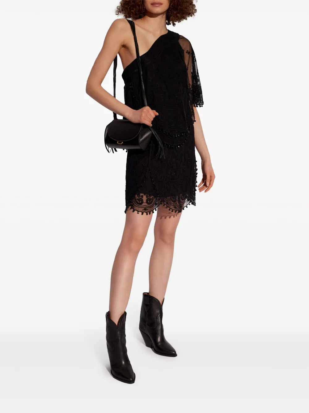 Viny Lace-Detailing Mini Skirt