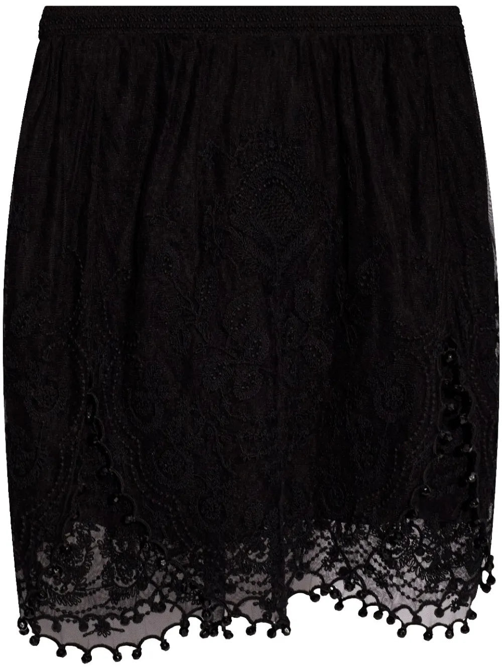 Viny Lace-Detailing Mini Skirt