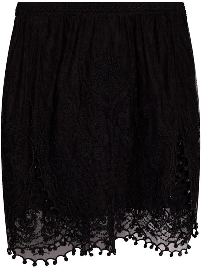 Viny Lace-Detailing Mini Skirt