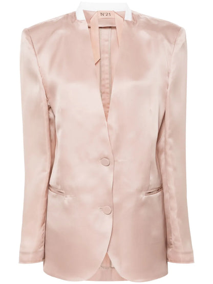 Single-Breasted Silk Blazer