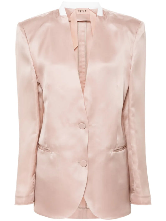 Single-Breasted Silk Blazer