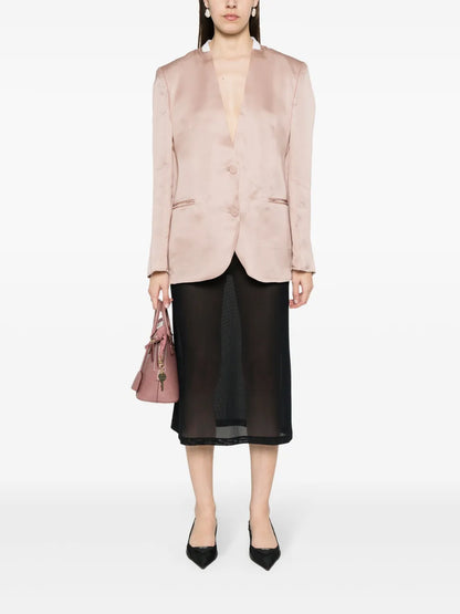 Single-Breasted Silk Blazer