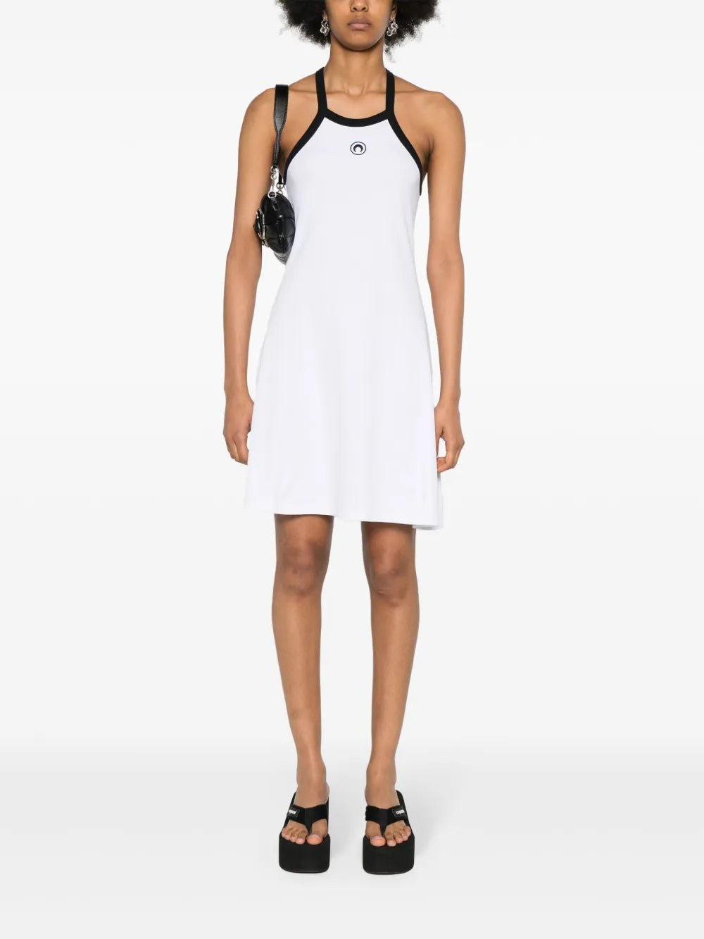 Crescent Moon-Embroidered Mini Dress