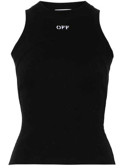 Logo-Embroidered Ribbed Tank Top