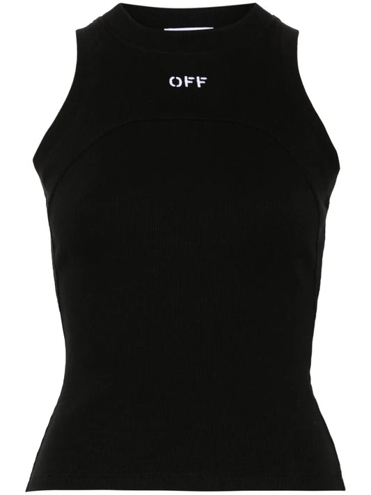 Logo-Embroidered Ribbed Tank Top