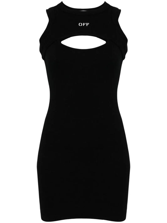Logo-Print Cut-Out Minidress