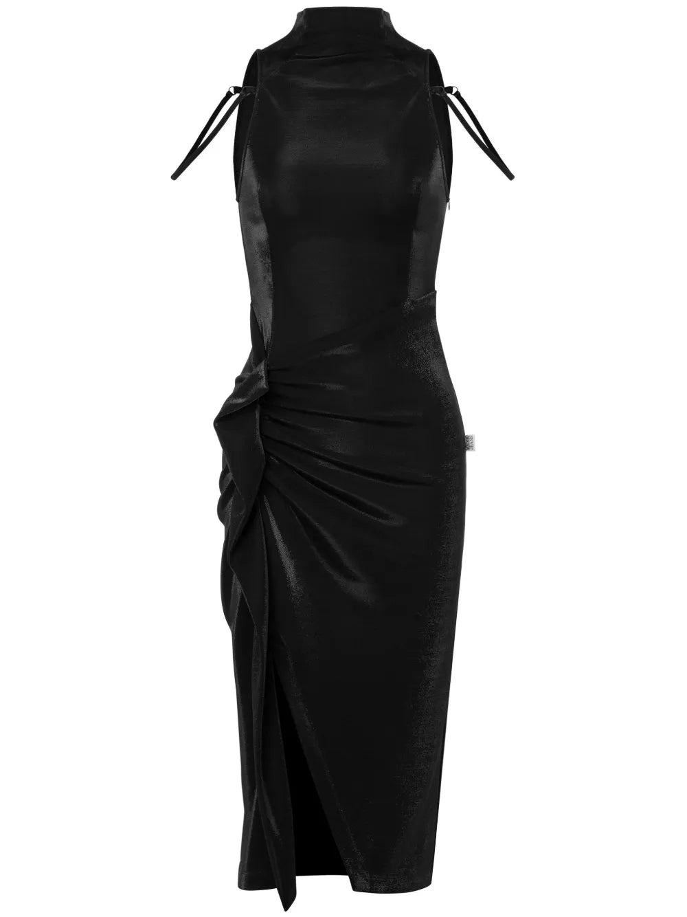Ruched Halterneck Midi Dress