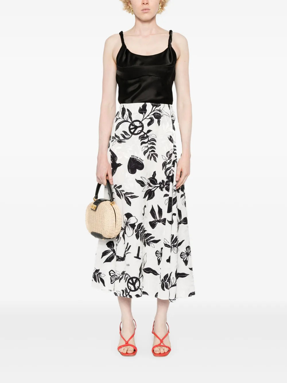 Twisted-Straps Satin Tank Top