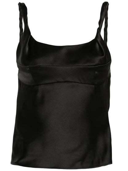 Twisted-Straps Satin Tank Top