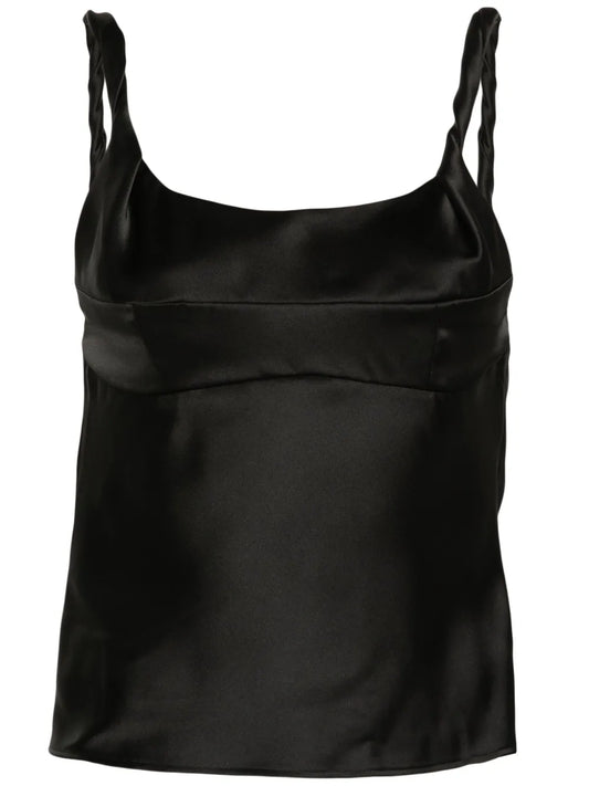 Twisted-Straps Satin Tank Top