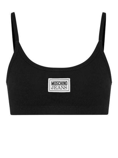 Logo-Appliqué Ribbed Bra Top