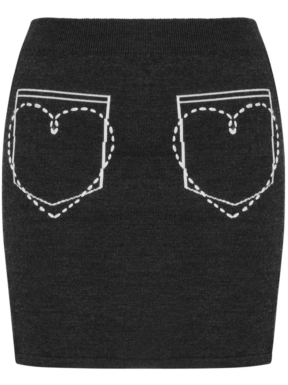 Embroidered Wool Miniskirt