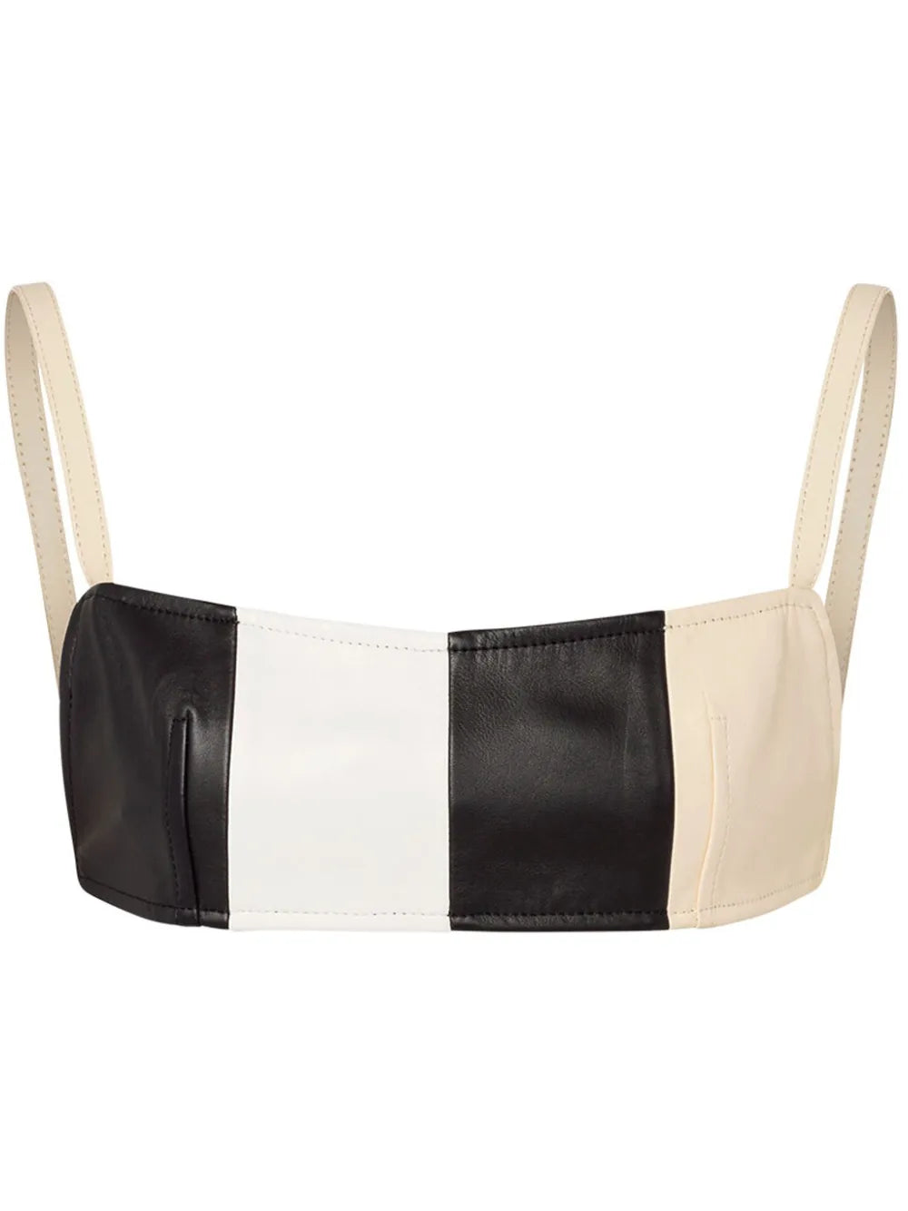 Panelled Leather Bra Top