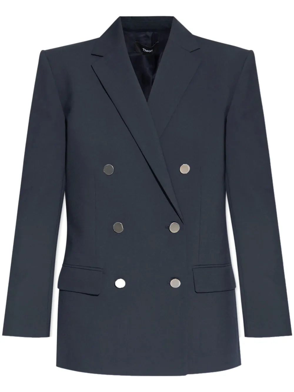 Shoulder-Pads Double-Breasted Blazer