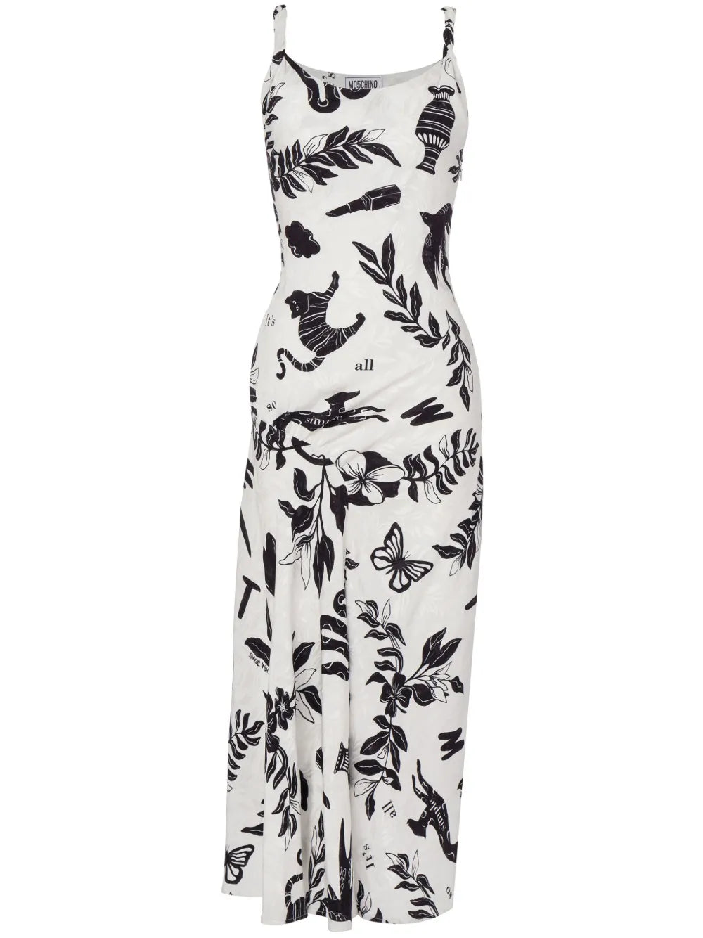 Graphic-Print Midi Dress