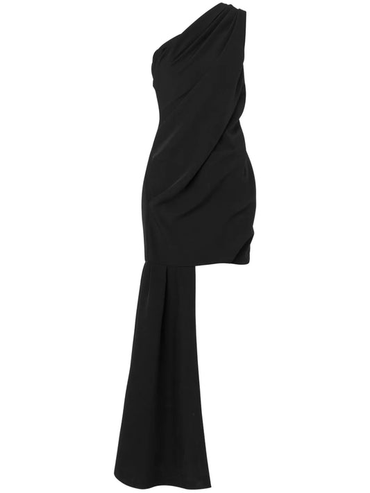 One-Shoulder Draped Mini Dress