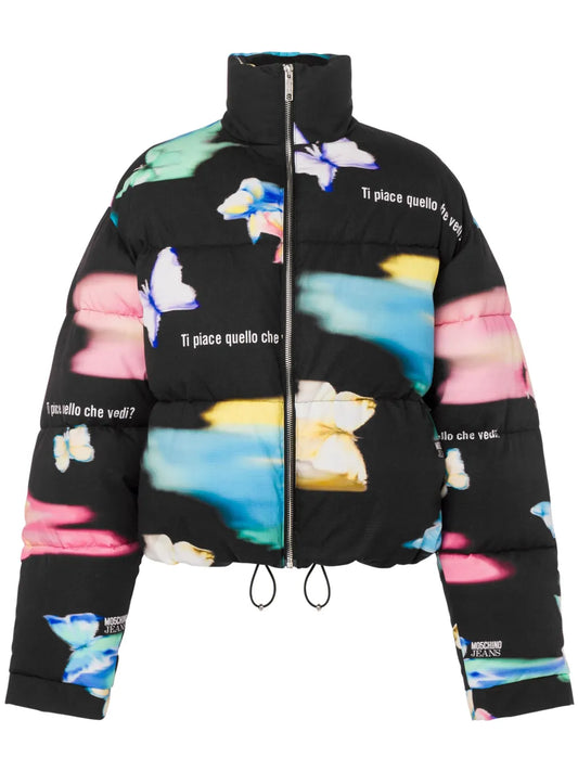 Graphic-Print Puffer Jacket