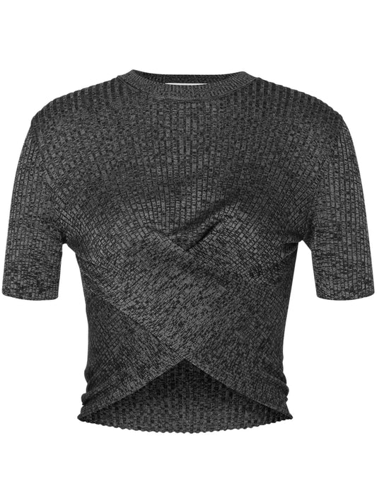 Crossover Ribbed Crop Top