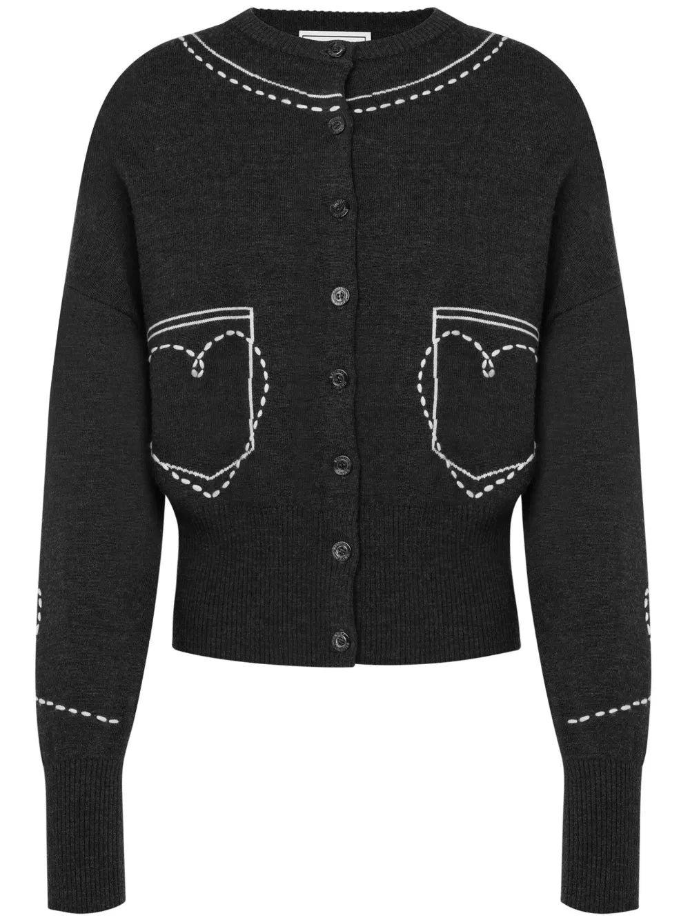 Embroidered Wool Cardigan