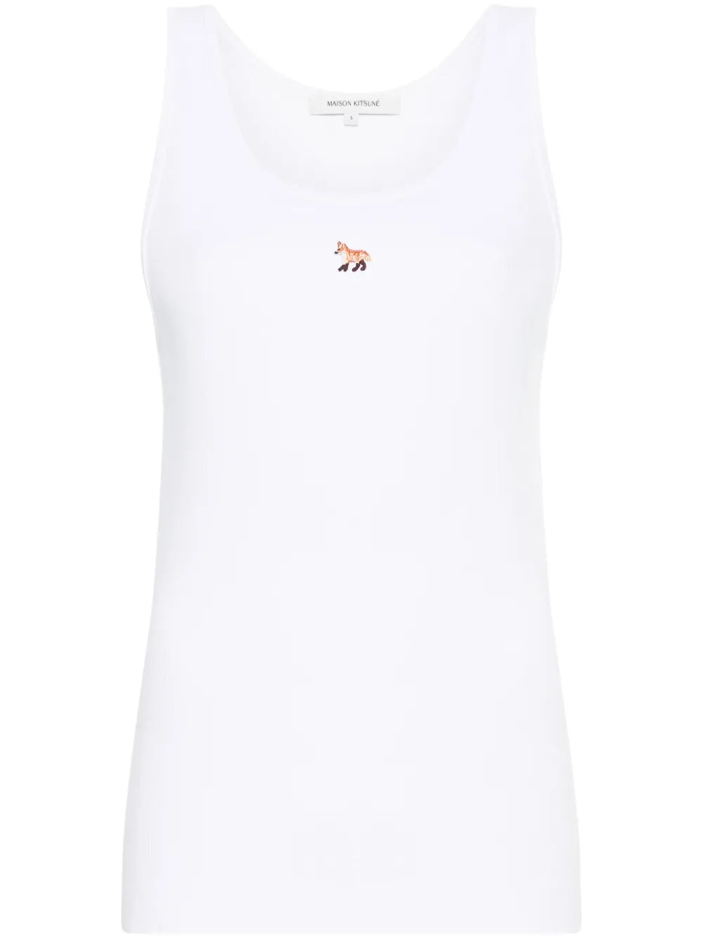 Fox-Motif Ribbed Tank Top