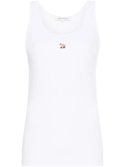 Fox-Motif Ribbed Tank Top