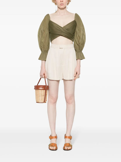 Plissé Cropped Top