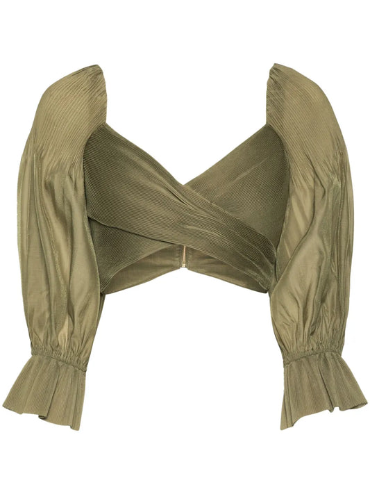Plissé Cropped Top
