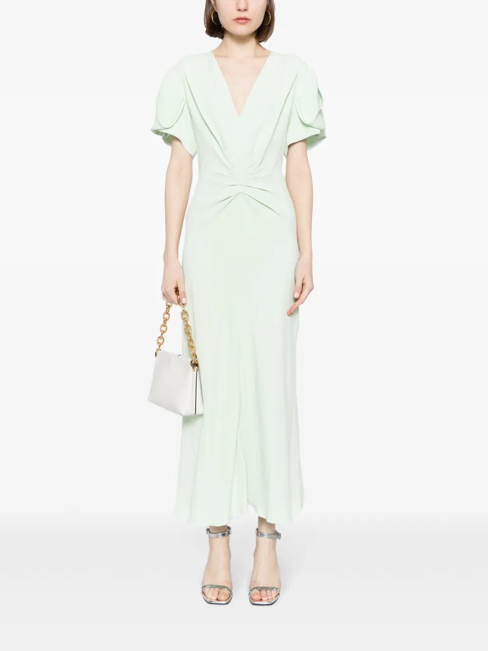 Ruched-Detail Midi Dress