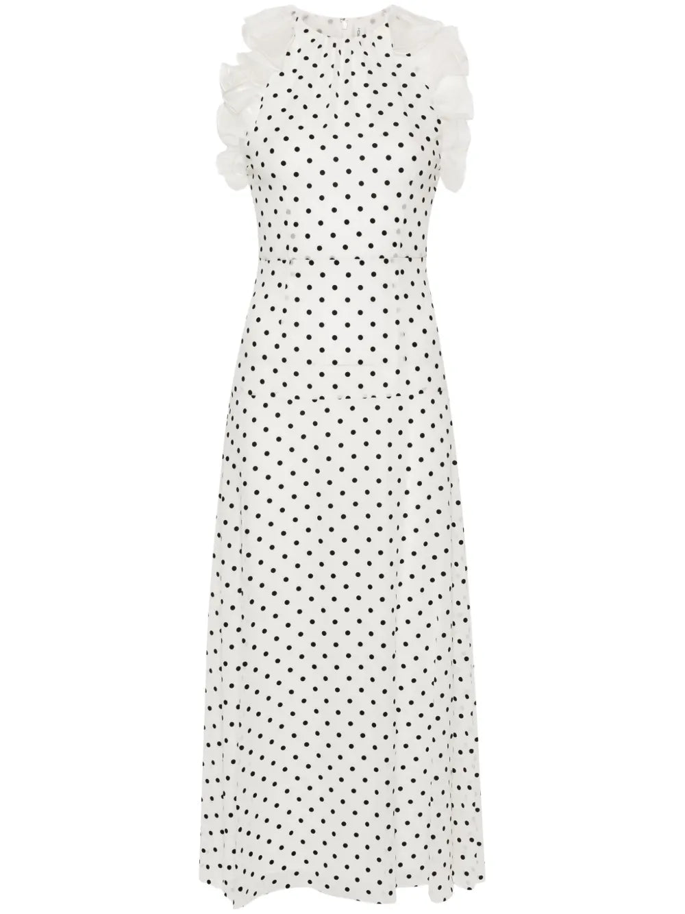 Flocking Polka-Dot Maxi Dress
