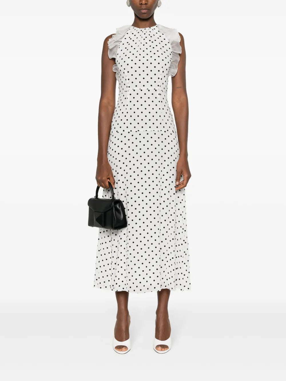 Flocking Polka-Dot Maxi Dress