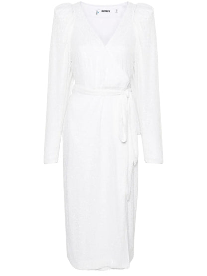 Sequined Midi Wrap Dress