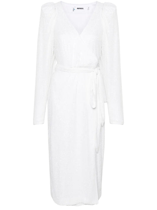 Sequined Midi Wrap Dress