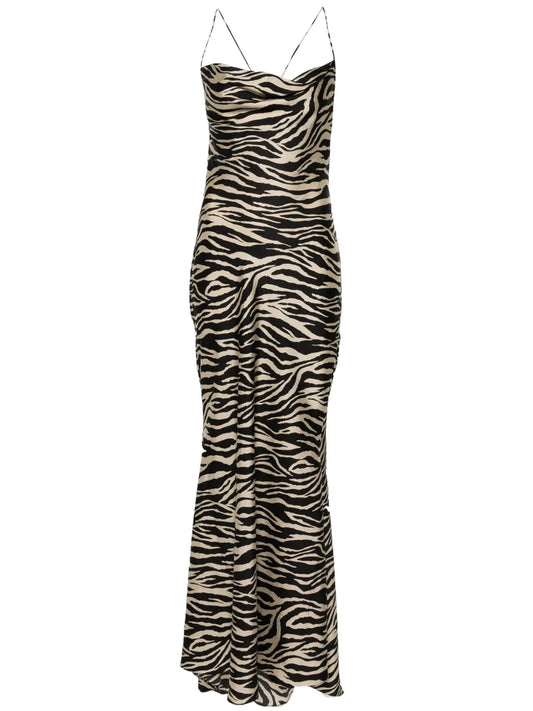Zebra-Print Sleeveless Dress