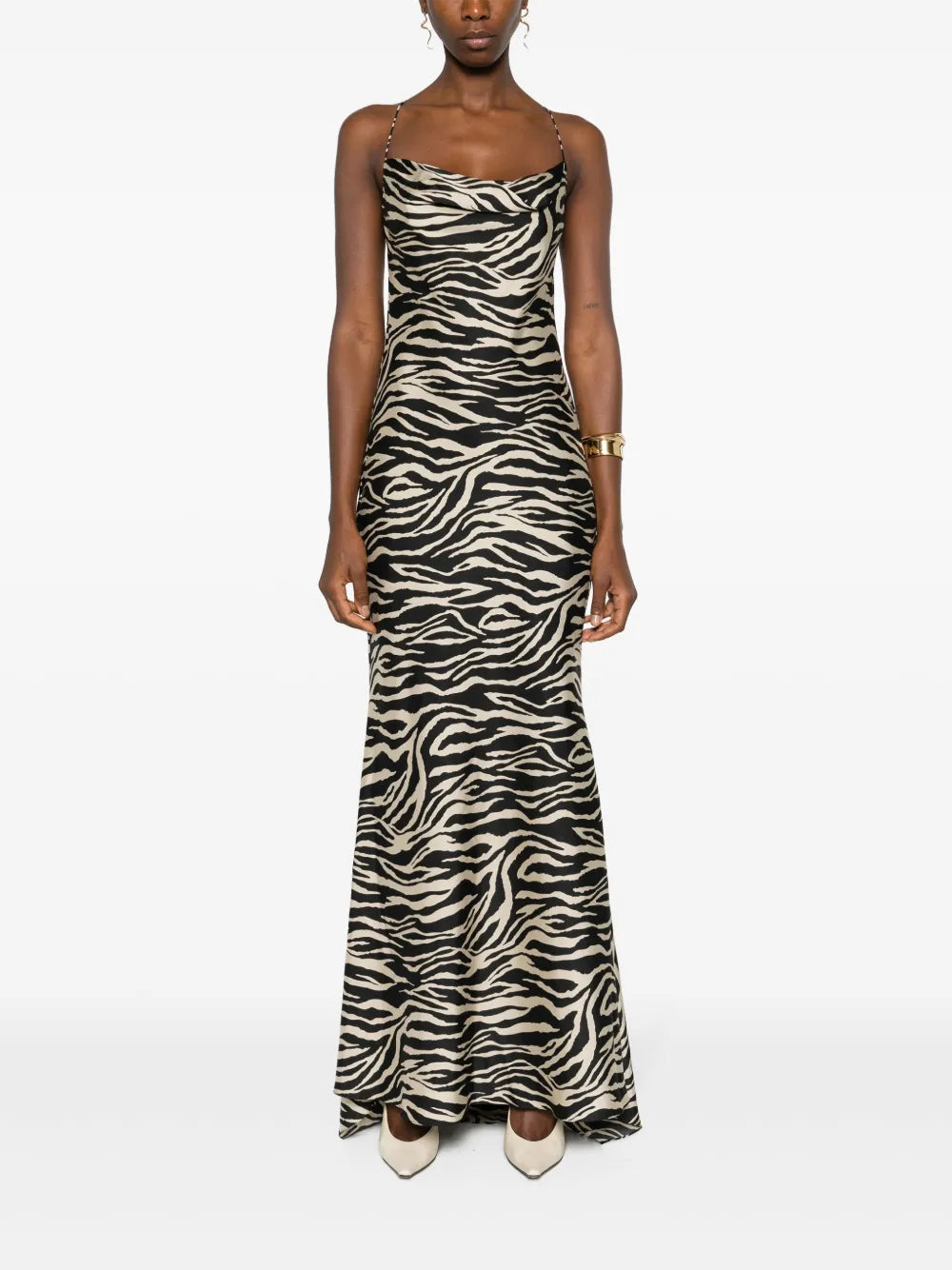 Zebra-Print Sleeveless Dress