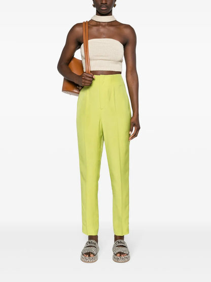 High-Waisted Slim-Fit Trousers