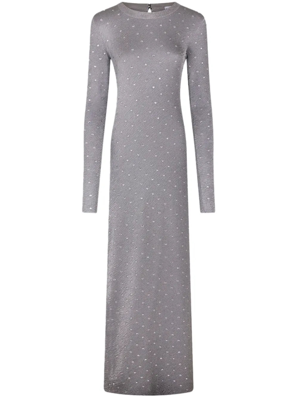 Rhinestone-Embellished Open-Back Maxi Dress