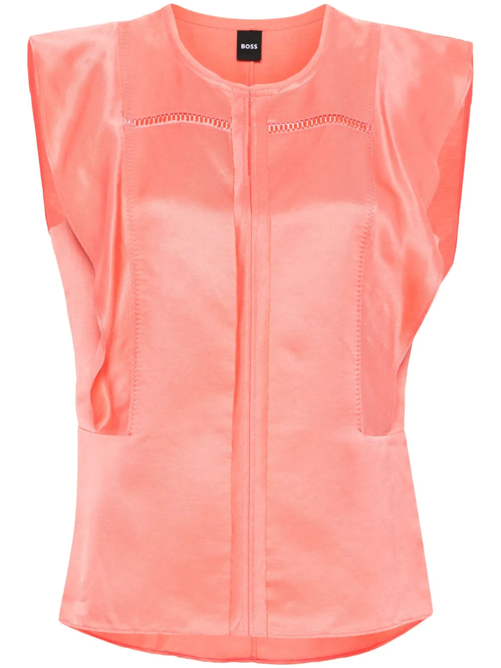 Ruffle-Trim Twill Blouse