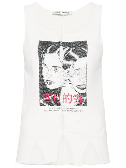 Race Twins-Print Tank Top