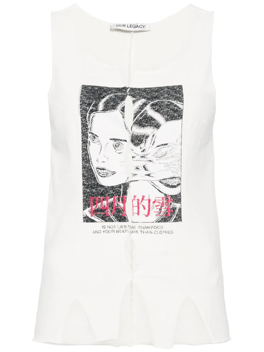 Race Twins-Print Tank Top