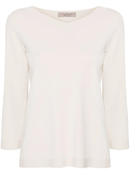 V-Neck Compact-Knit Jumper
