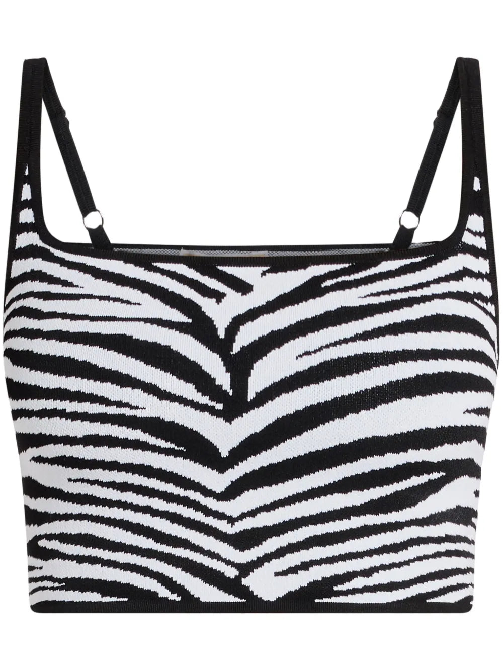 Cropped Zebra-Intarsia Tank Top
