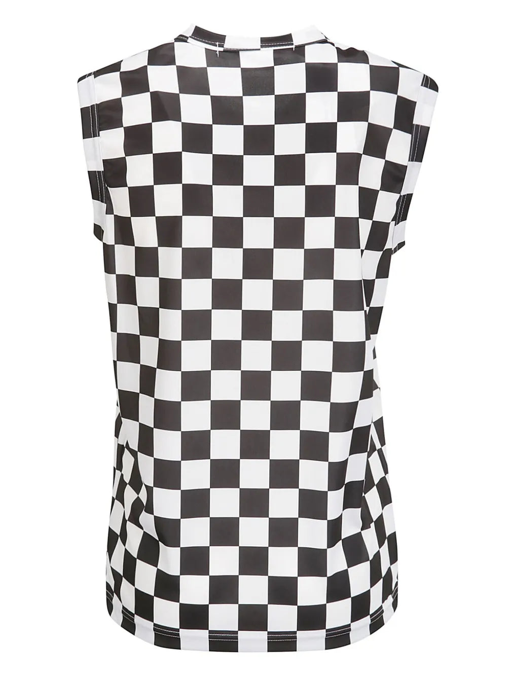 Checked Slogan-Print Tank Top