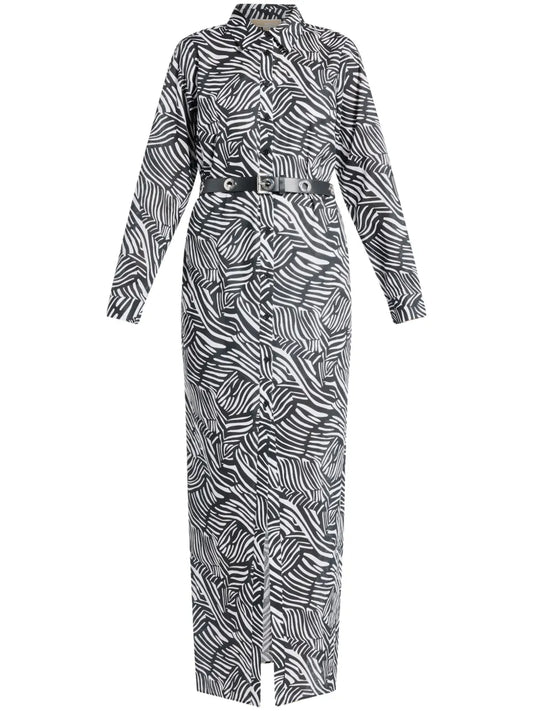 Zebra-Print Organic-Cotton Shirt Dress