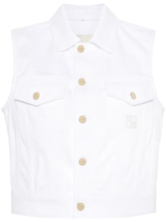 Ff-Motif Denim Gilet