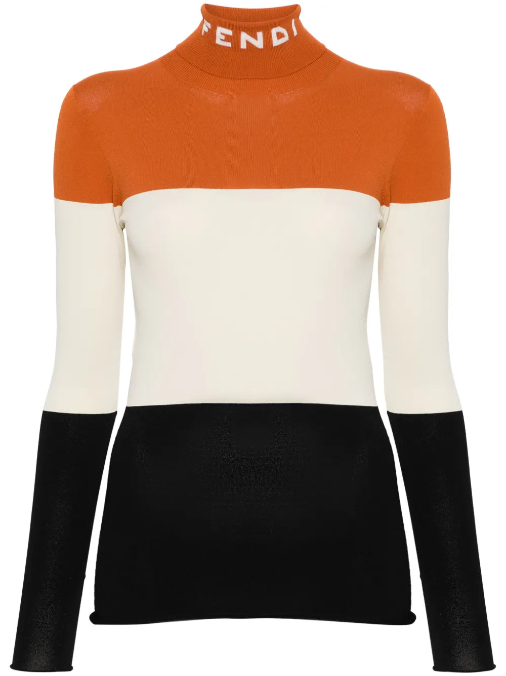 Logo-Intarsia Colour-Block Jumper