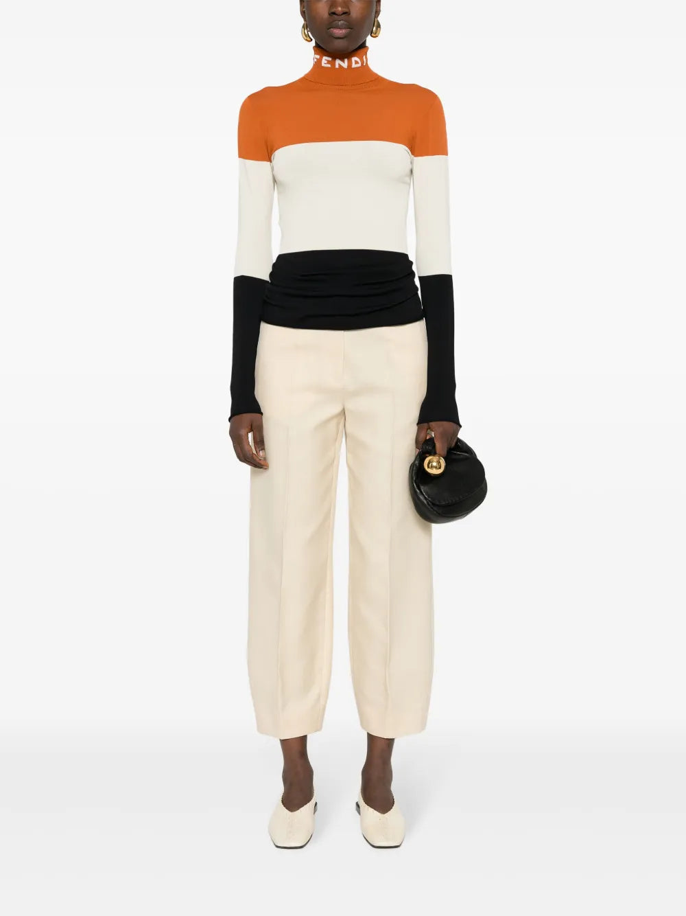 Logo-Intarsia Colour-Block Jumper